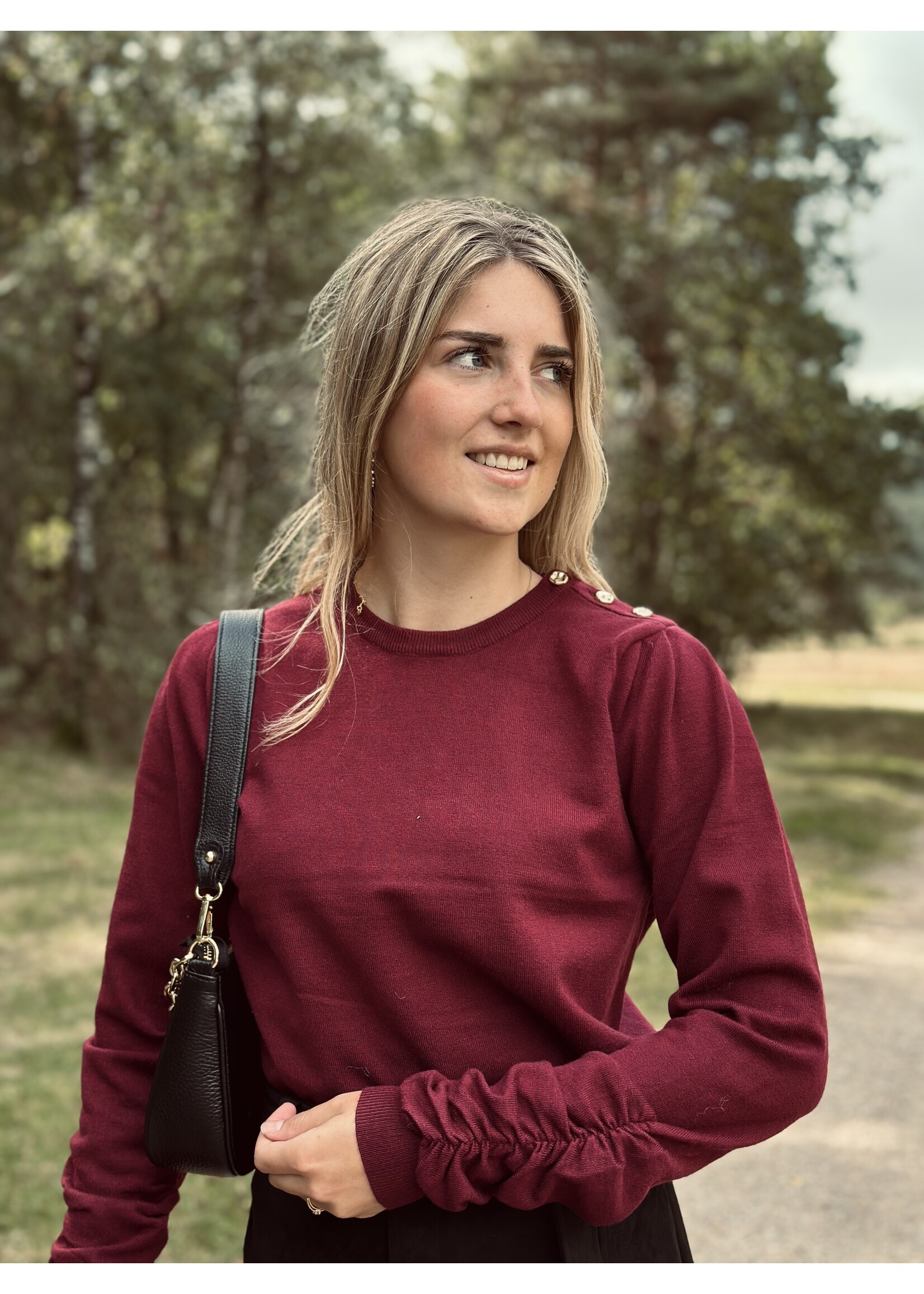 Jolina top bordeaux red