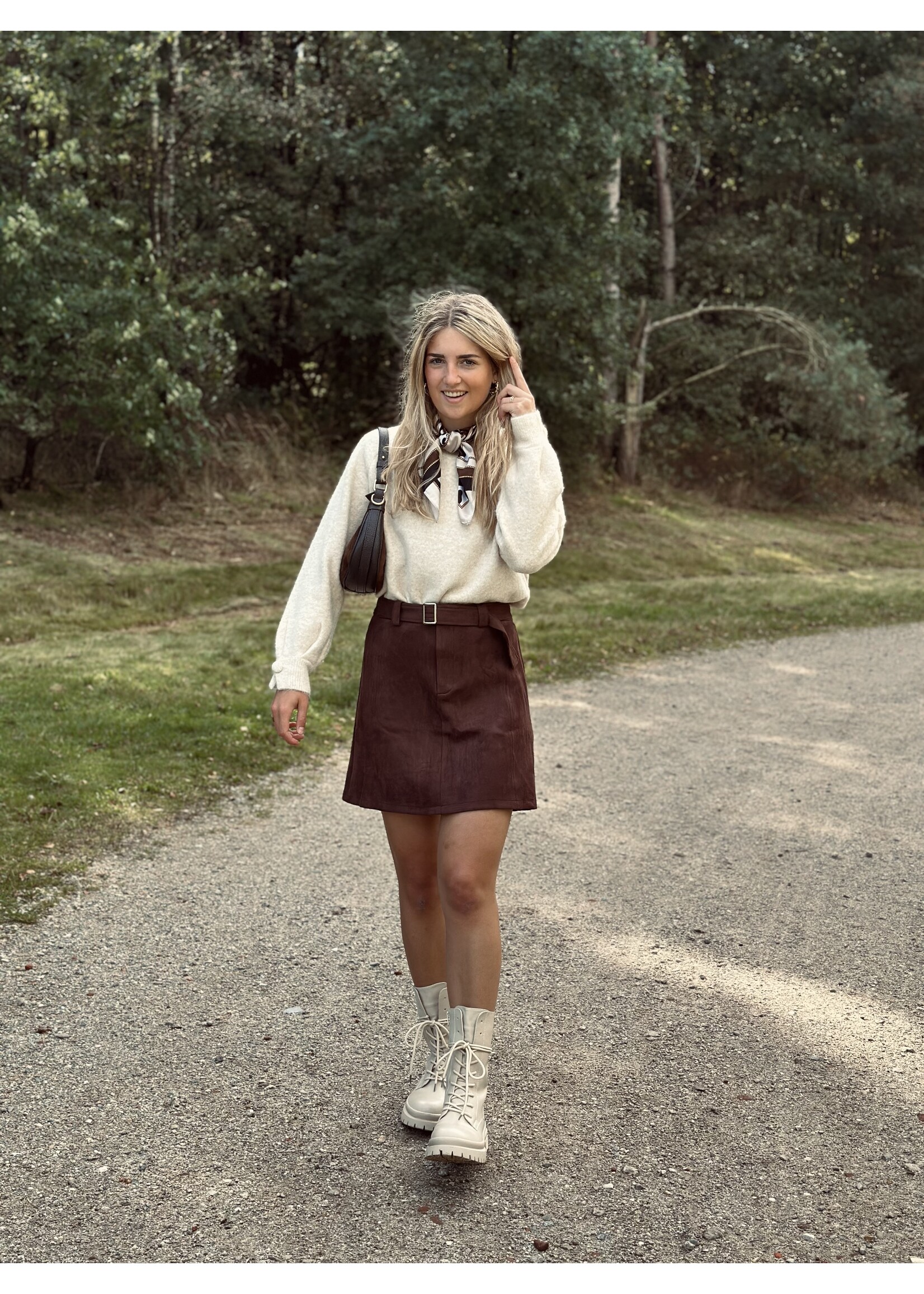 Celia suède skirt brown