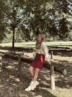 Celia suède skirt red