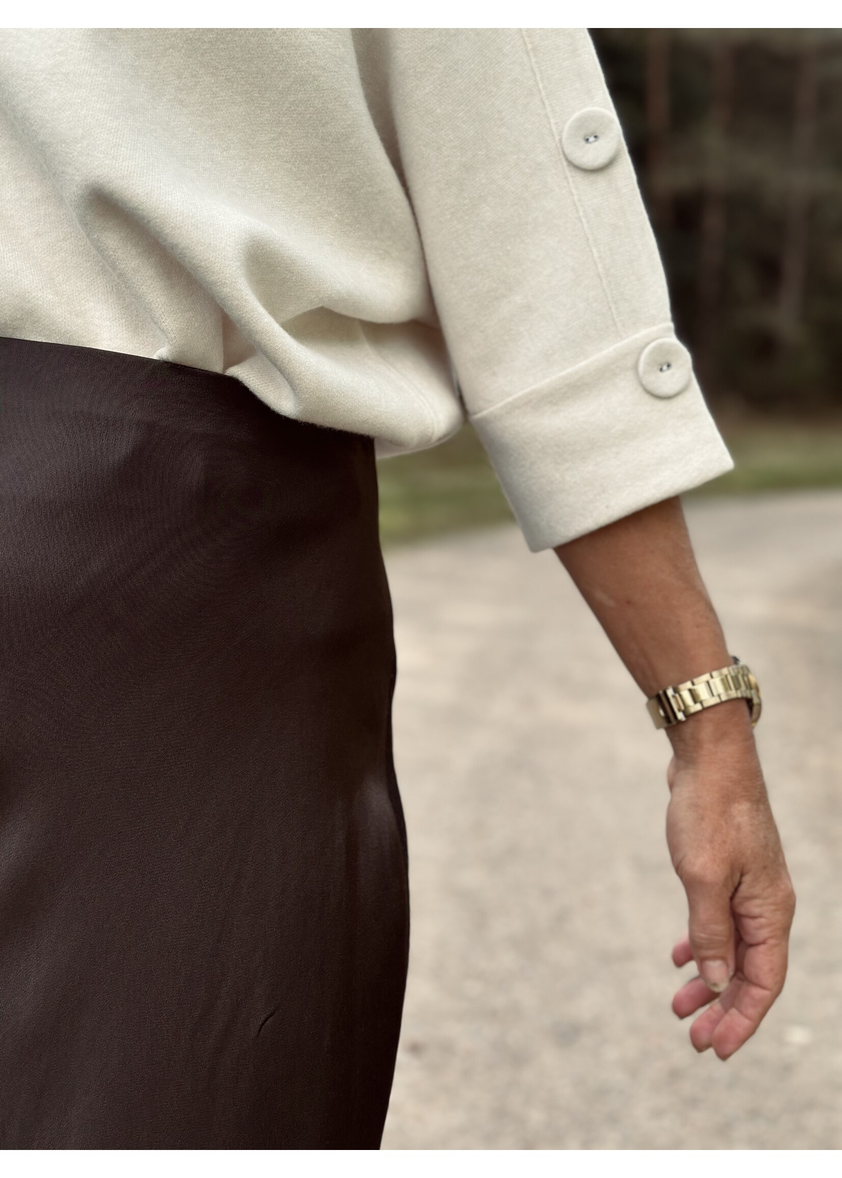 Lucie skirt satin dark brown One Size