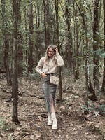 Dirma long denim skirt panter print