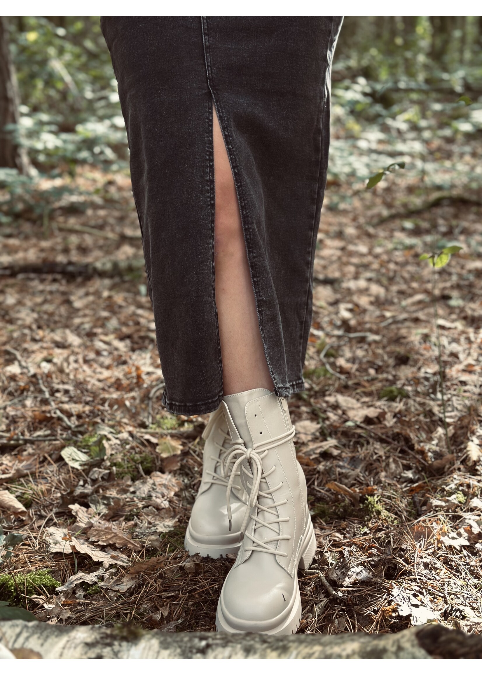 Dirma long denim skirt black