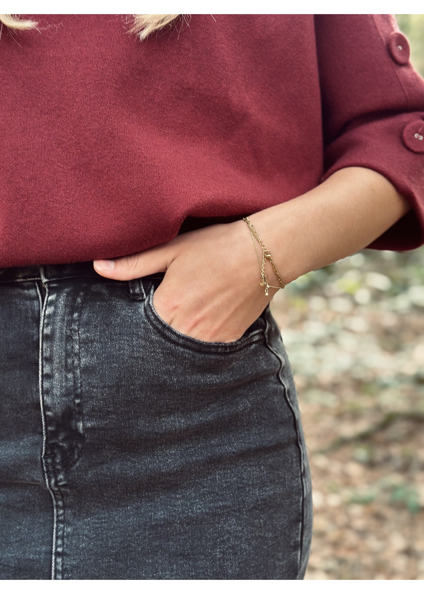 Dirma long denim skirt black