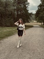 Oliviana leather look skirt black