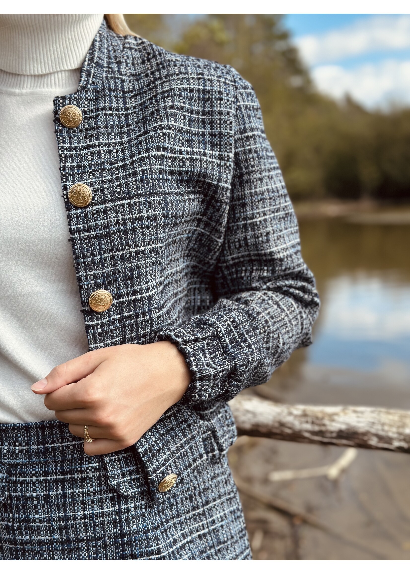 Elvira Elvira Romelia bomber jacket blue print