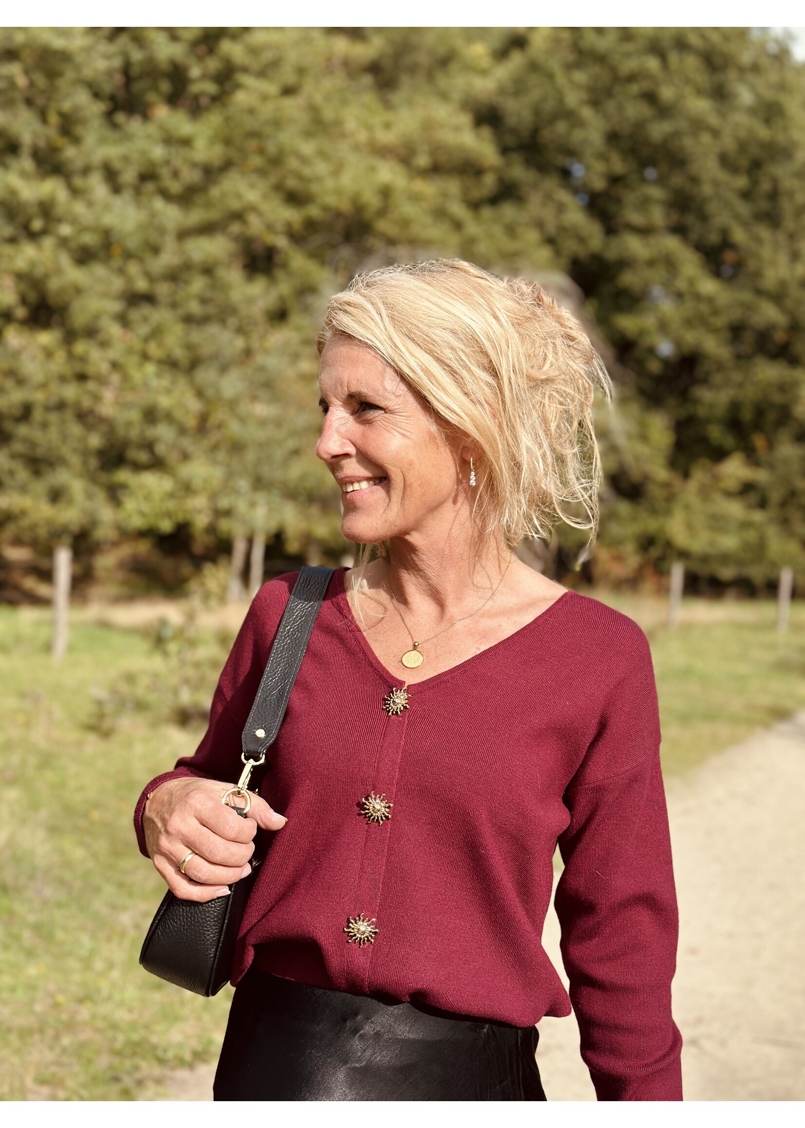 Jolanda cardigan bordeaux red