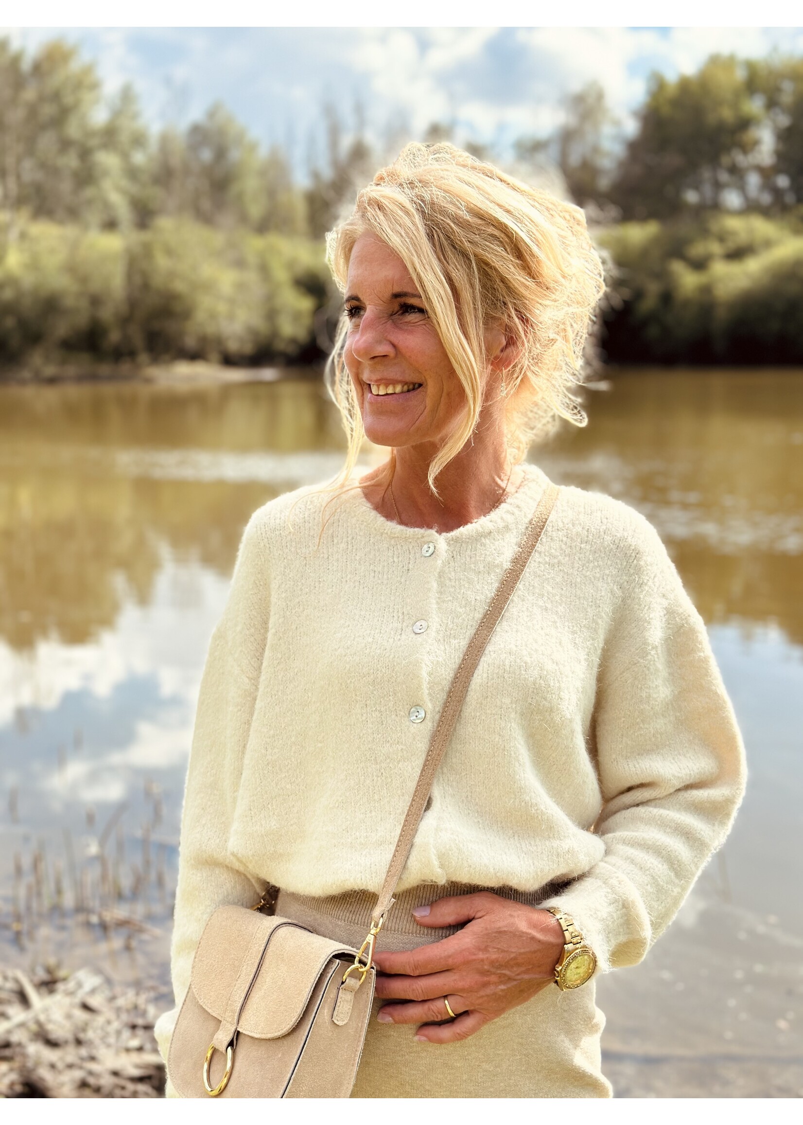 Jozien cardigan beige One Size