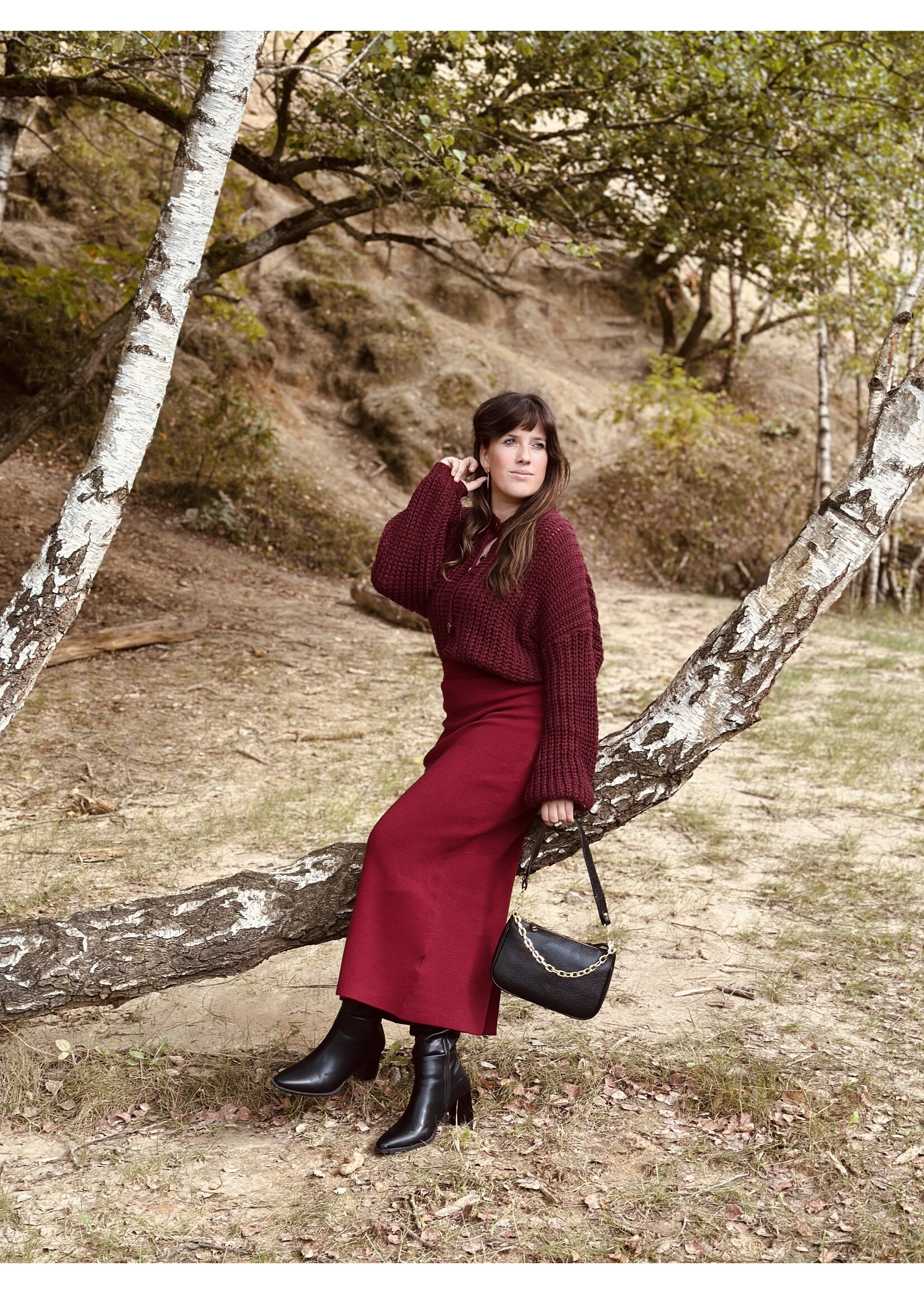 Ayla cardigan  bordeaux red One Size