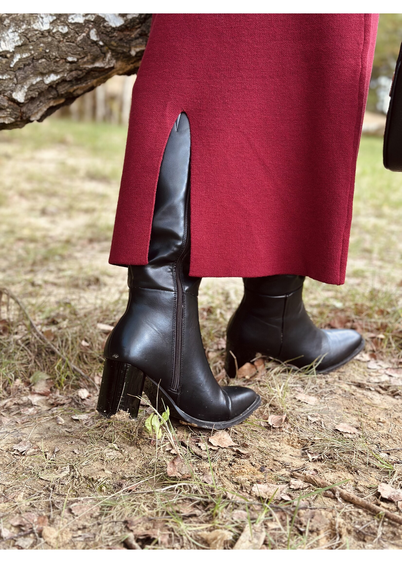 Dore long skirt bordeaux red One Size
