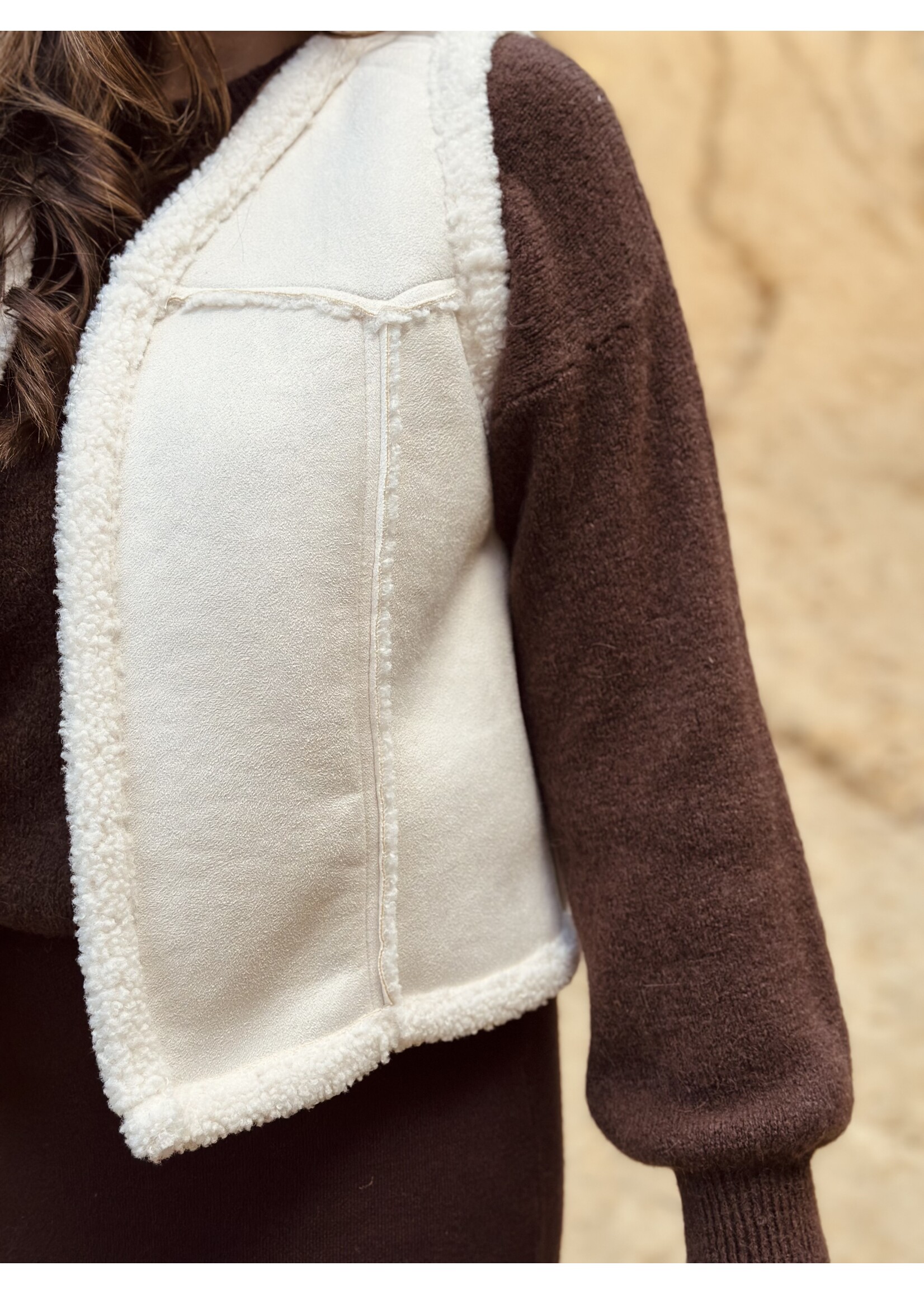 Lofty Manner Lofty Manner Mois gilet teddy offwhite