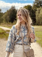 Lofty Manner Lofty Manner Adora sweater beige/blue print