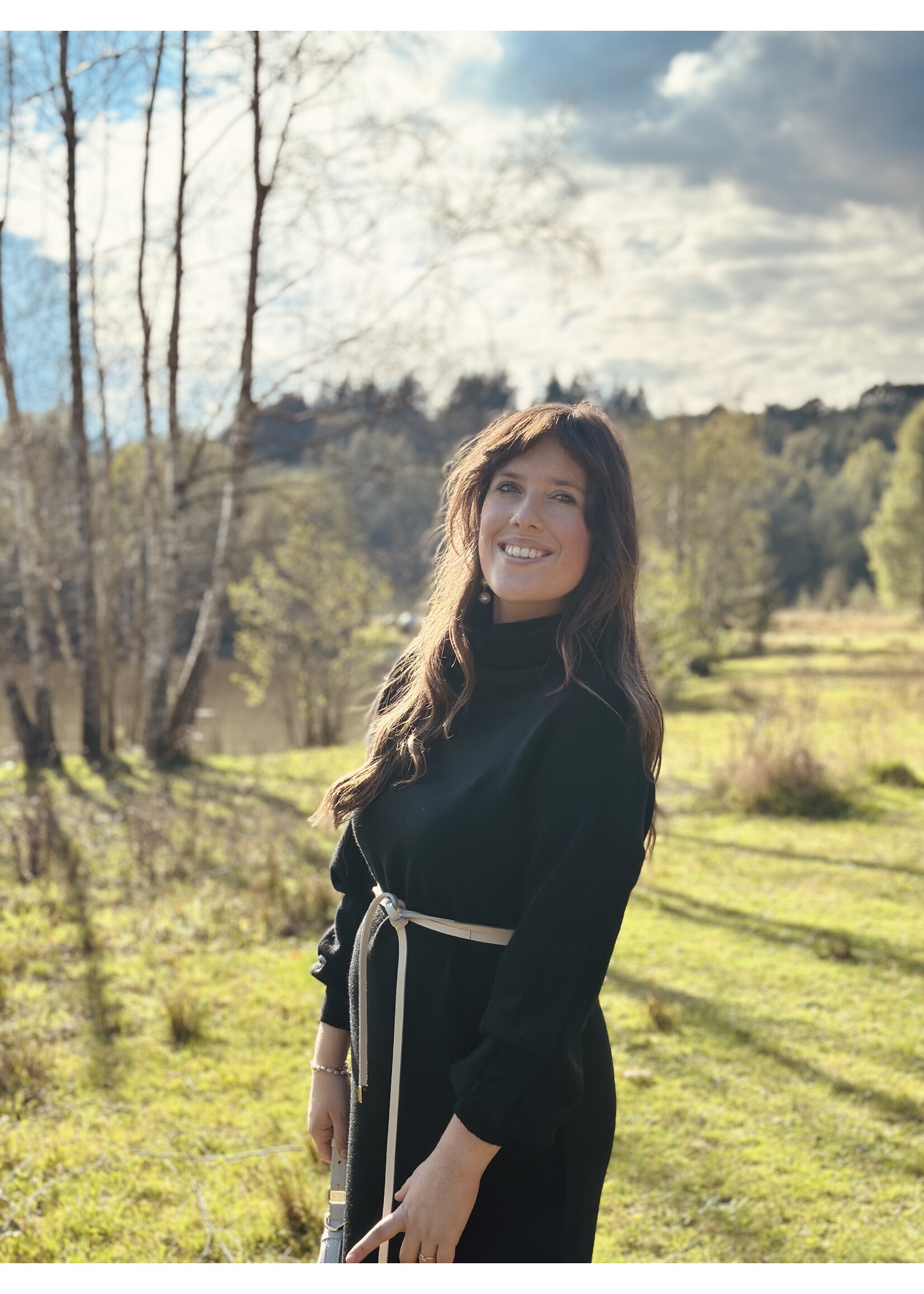 Dieneke long knitted dress black