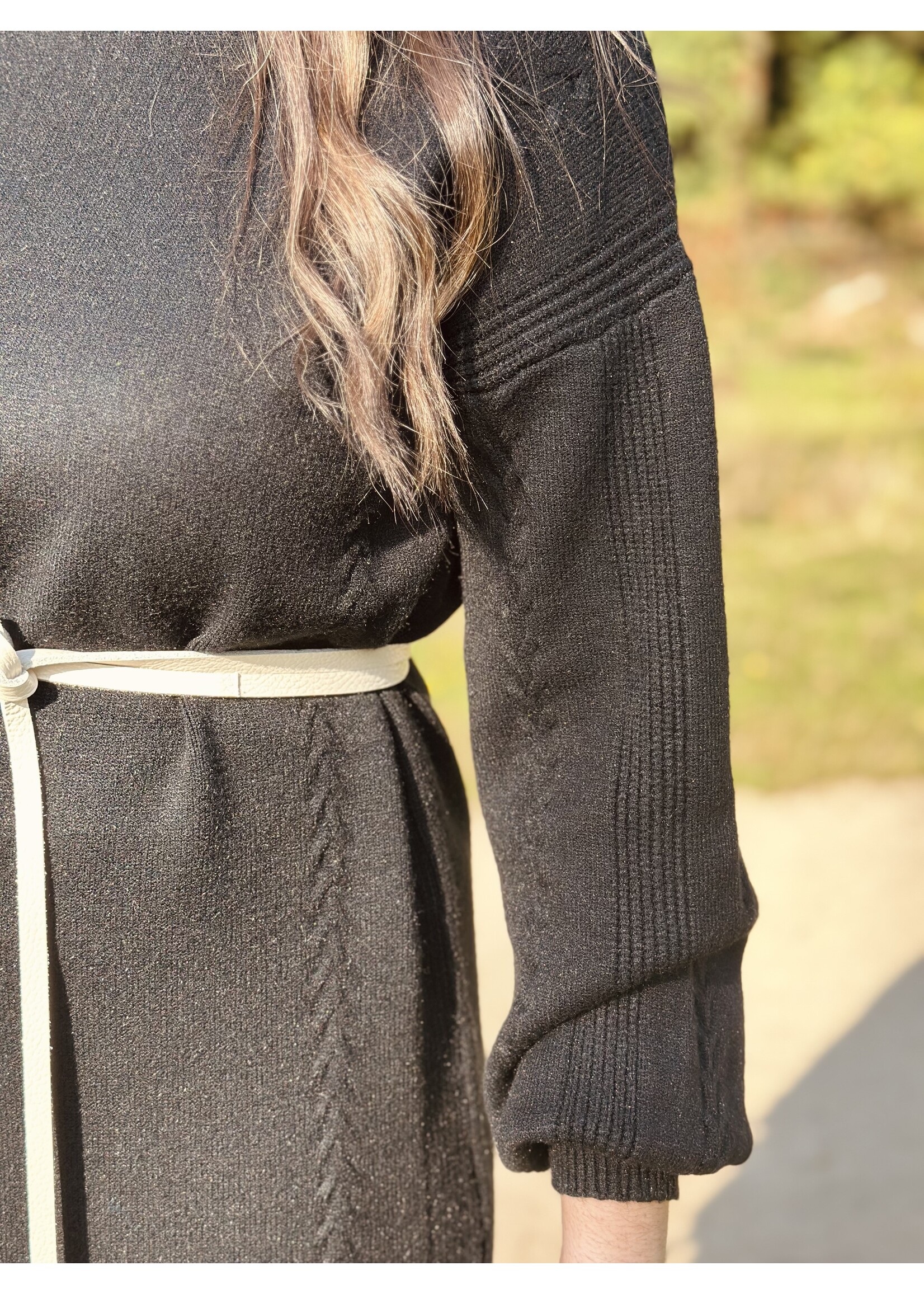 Dieneke long knitted dress black