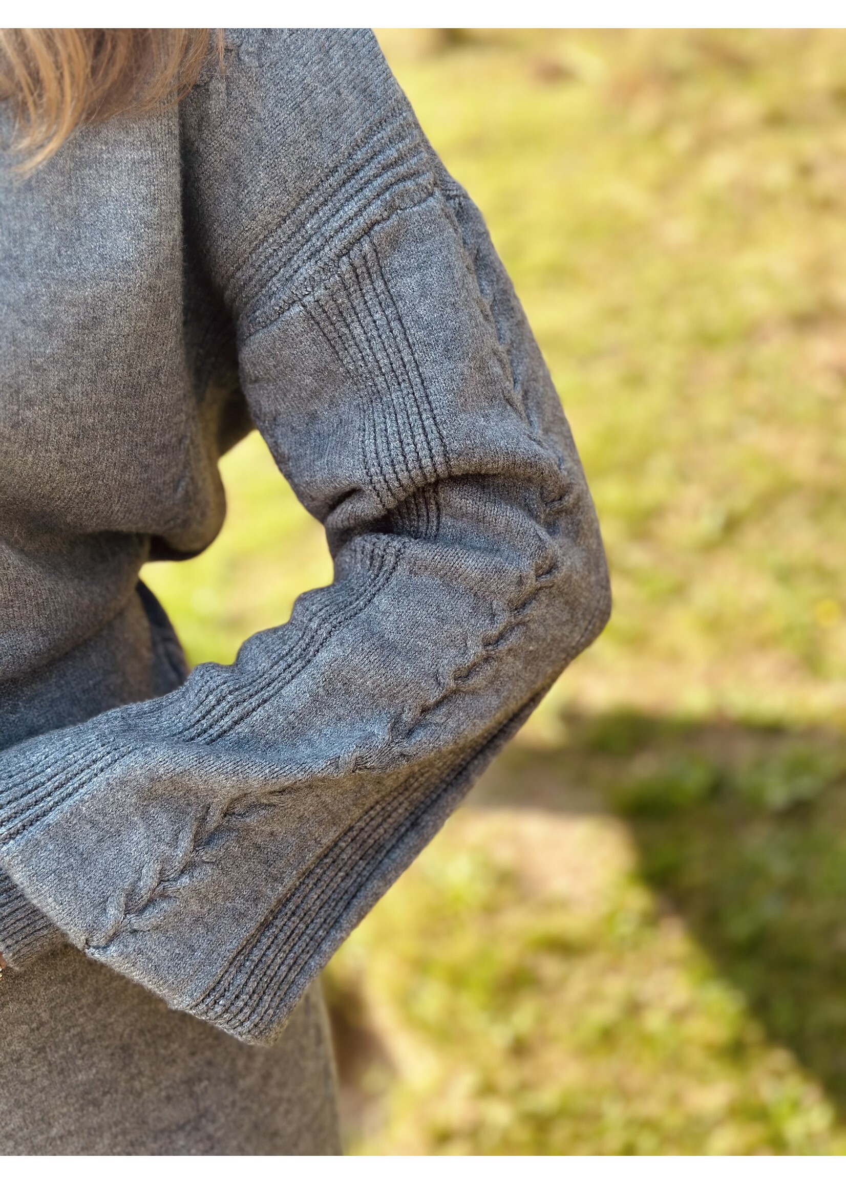 Dieneke long knitted dress grey