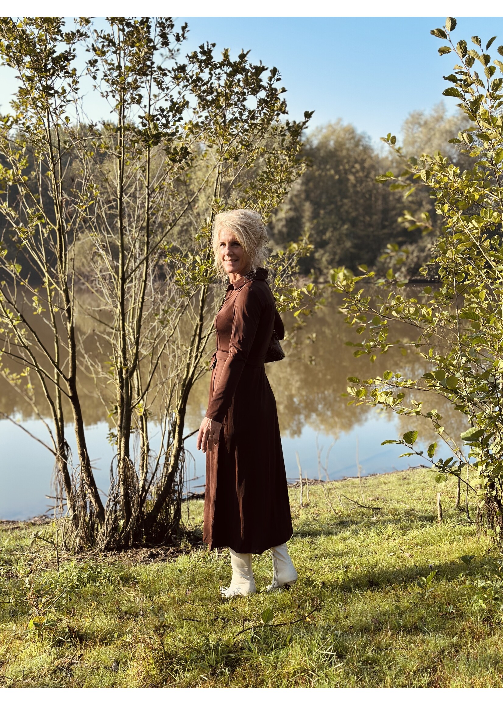 Rosemarie long dress travel brown