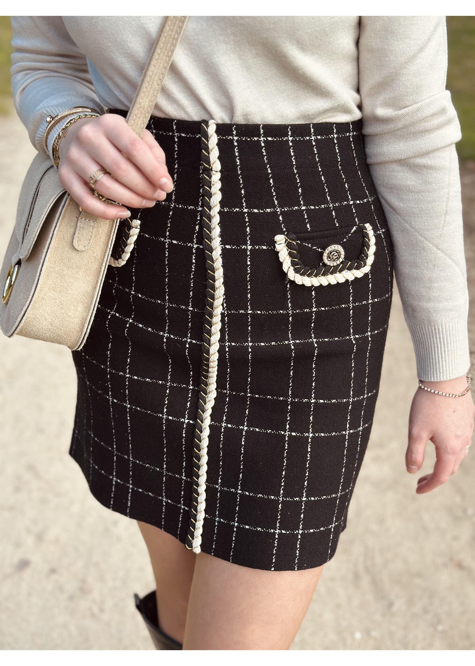 Marita skirt black/beige print