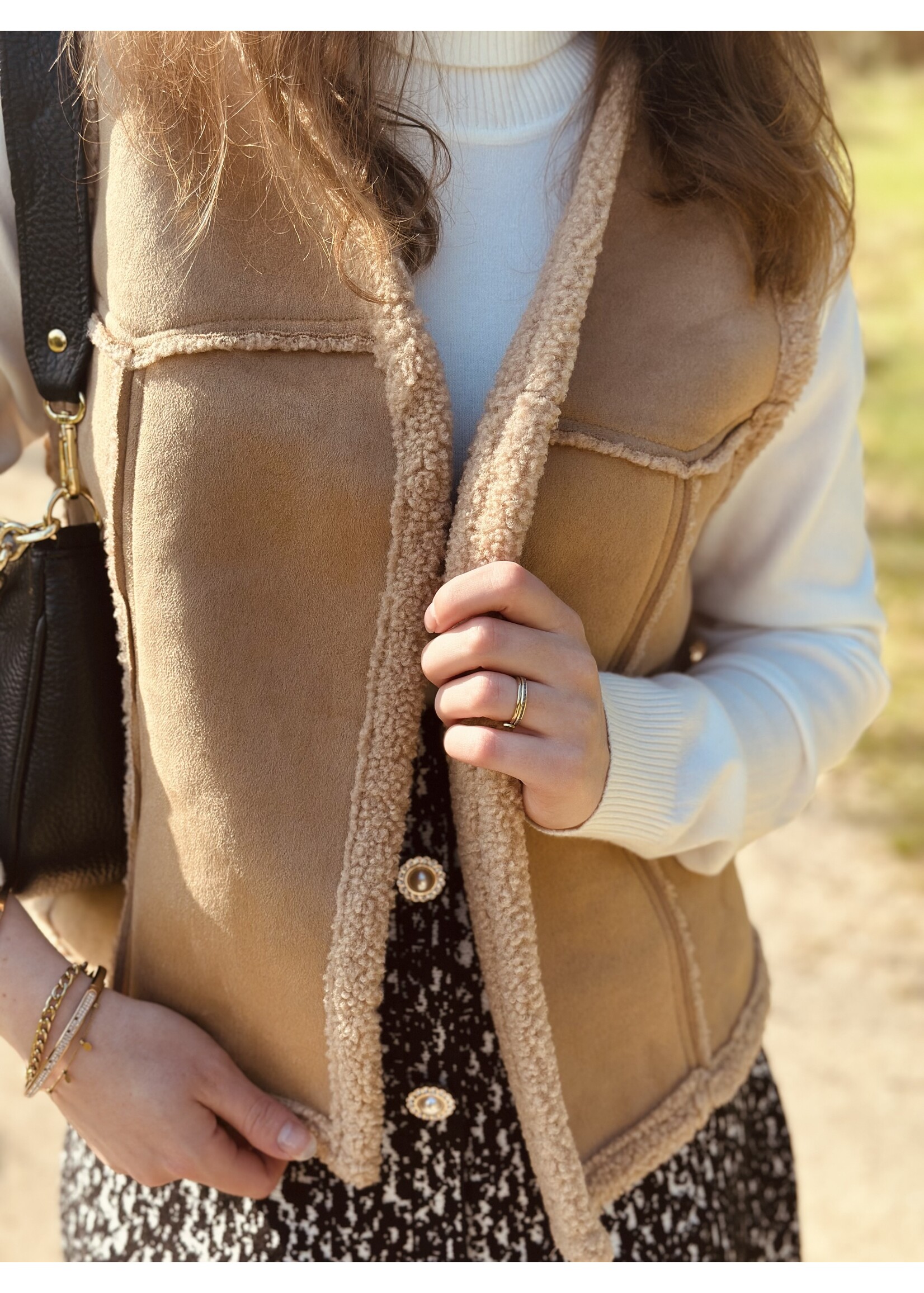 Lofty Manner Lofty Manner Mois gilet teddy camel