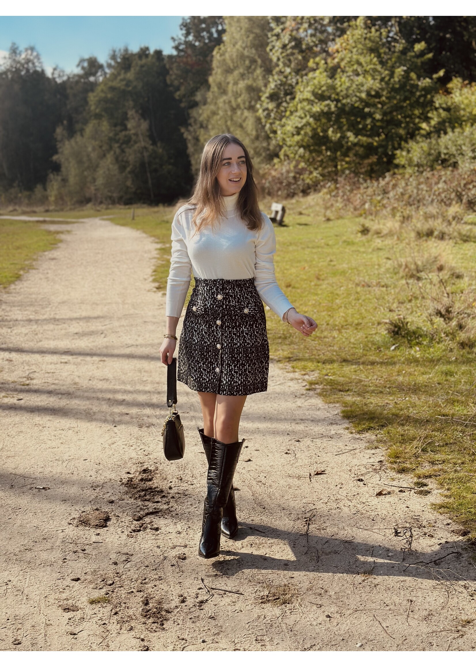 Catleen skirt black print