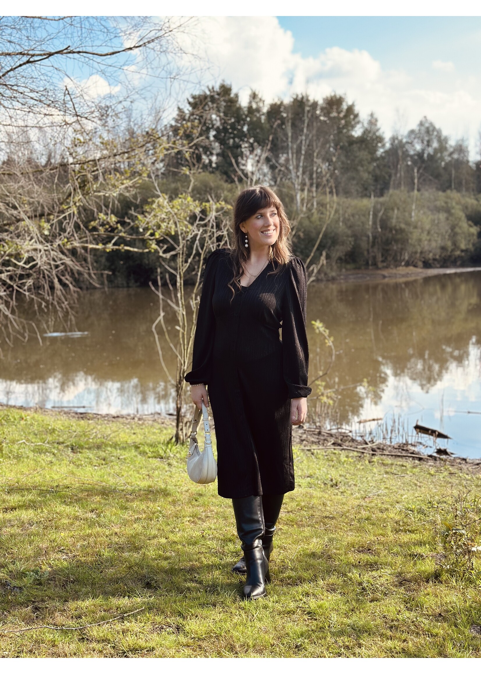 Sisters Point Sisters Point Janet glitter dress black