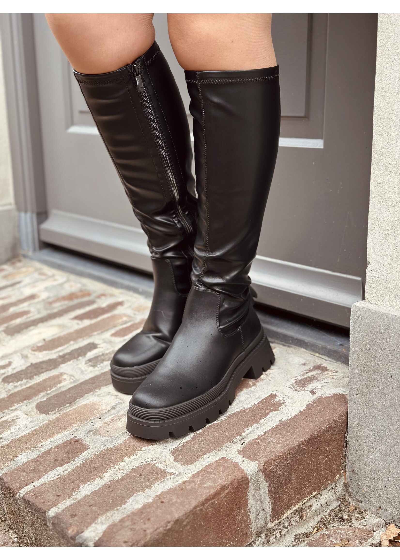 Marlilyn high boots leather look black