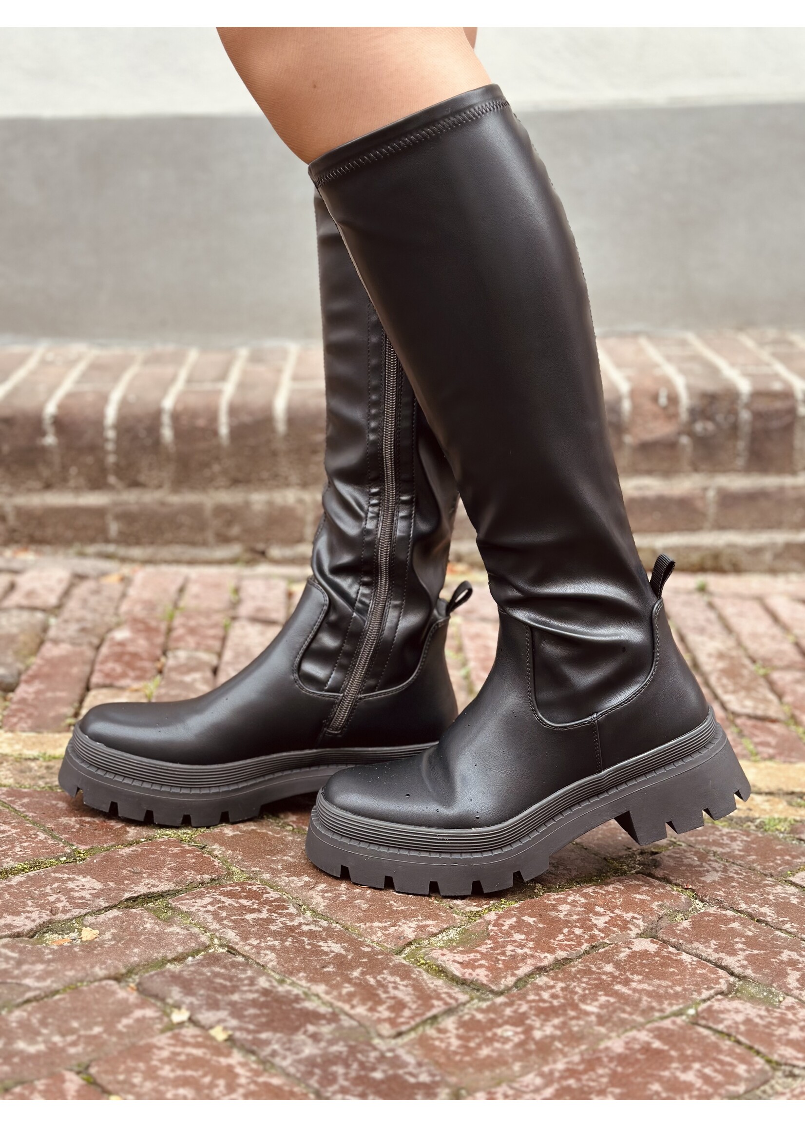 Marlilyn high boots leather look black