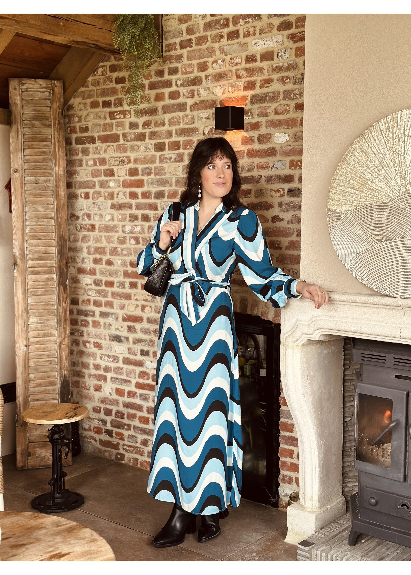Smashed Lemon Smashed Lemon Jennie long dress light blue print