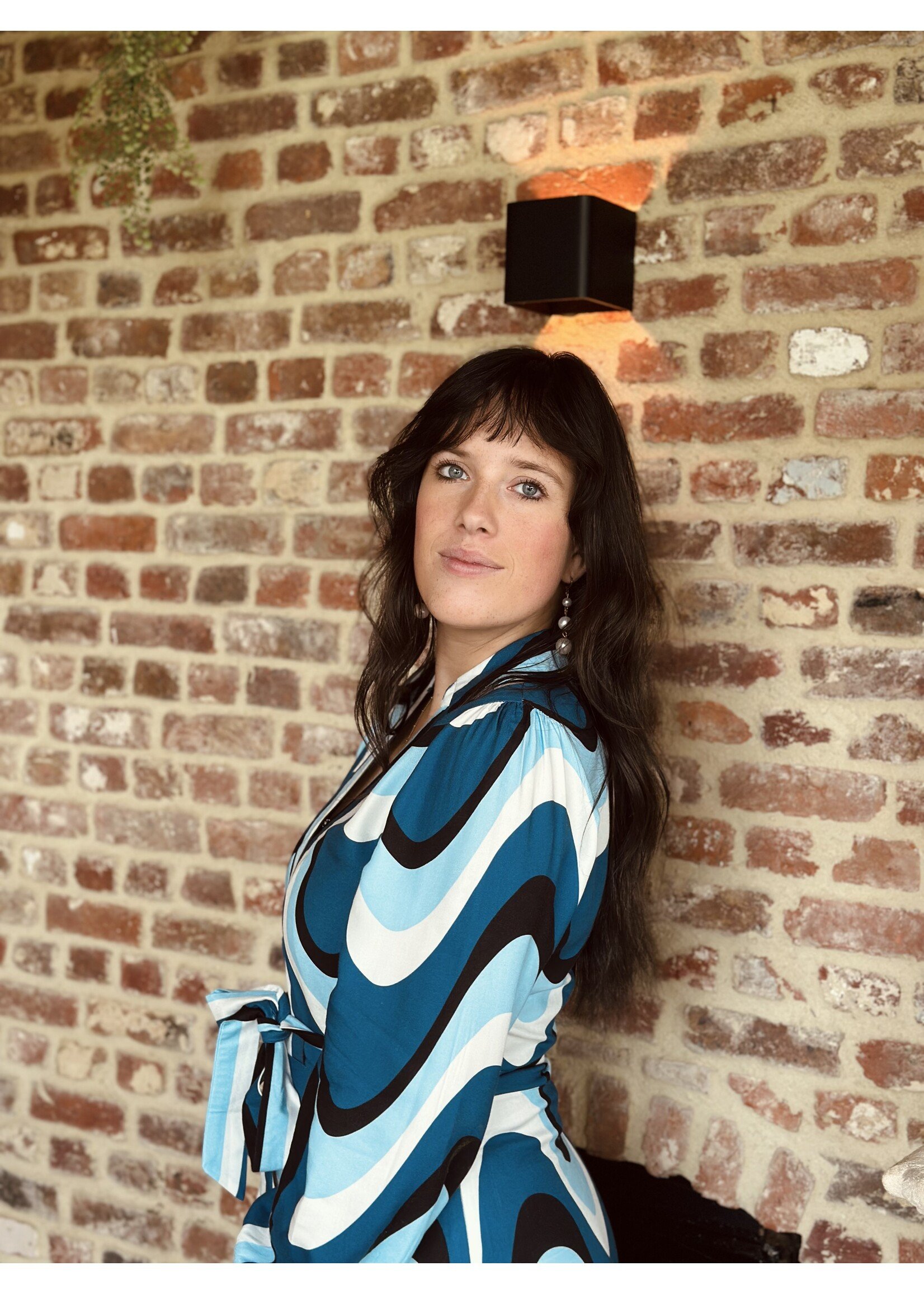 Smashed Lemon Smashed Lemon Jennie long dress light blue print