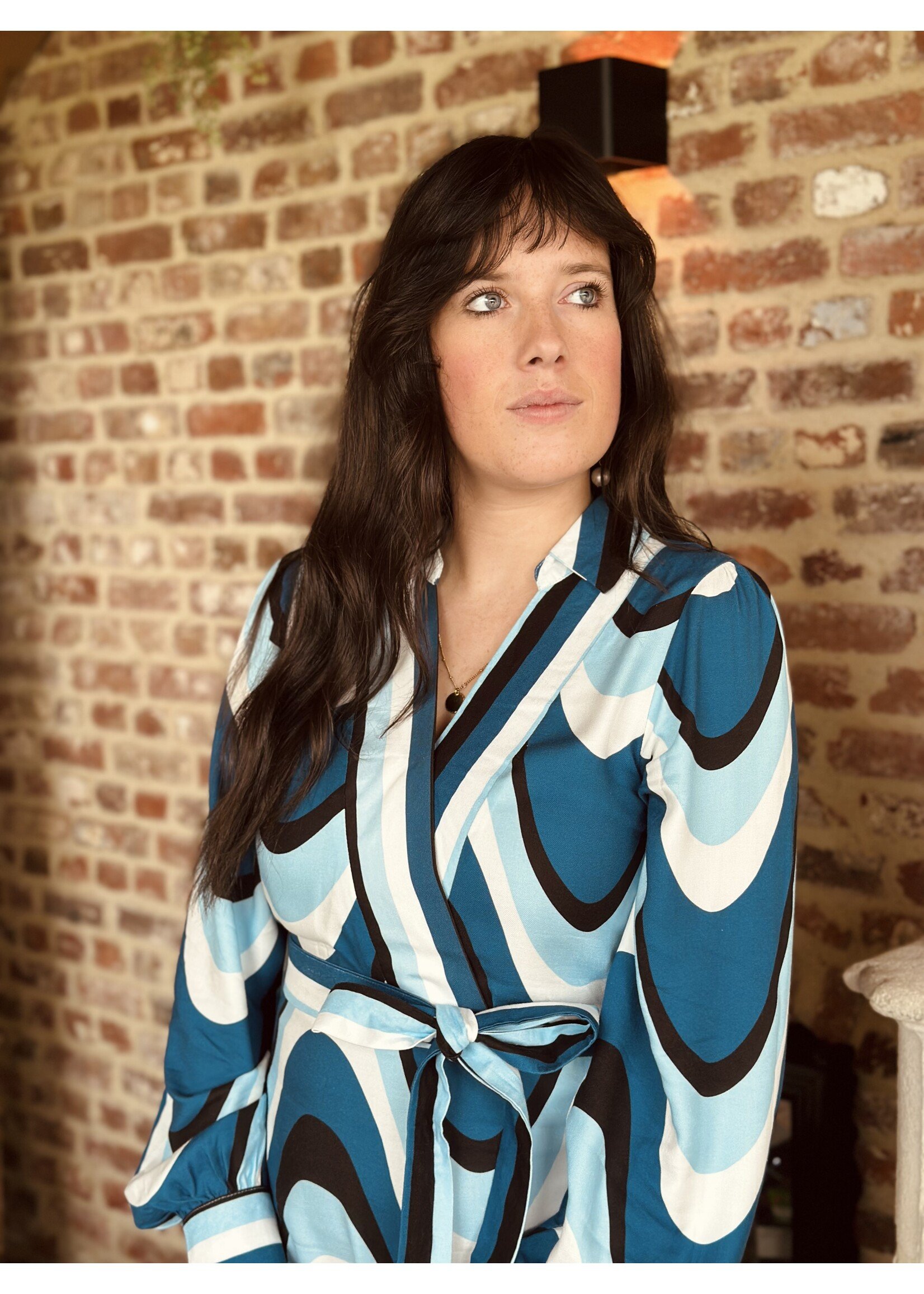 Smashed Lemon Smashed Lemon Jennie long dress light blue print