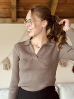 Sisters Point Sisters Point Fien polo top taupe