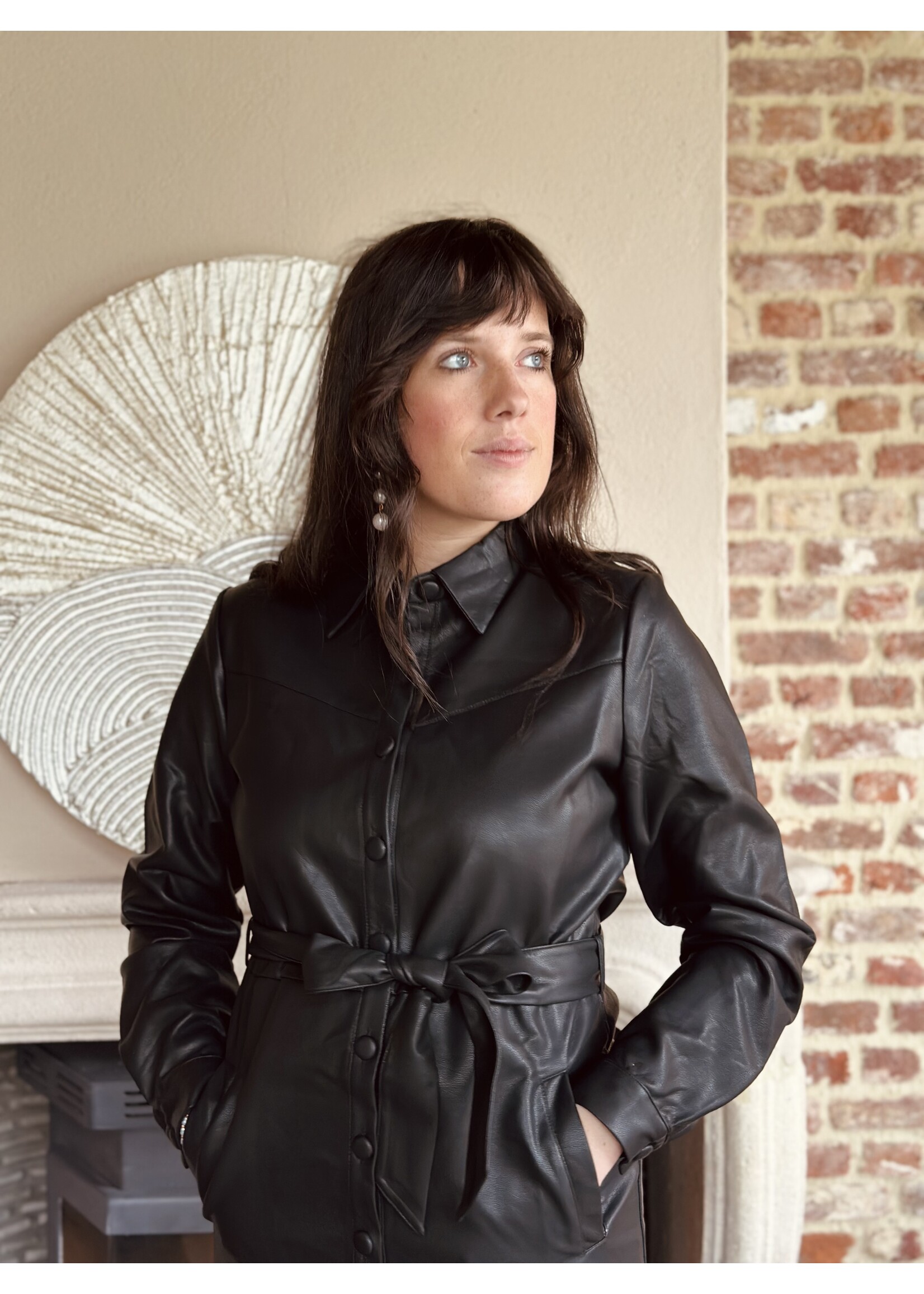 Smashed Lemon Smashed lemon Corlina leather look dress black