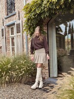 Sisters Point Sisters Point Daphne plissé skirt brown/beige