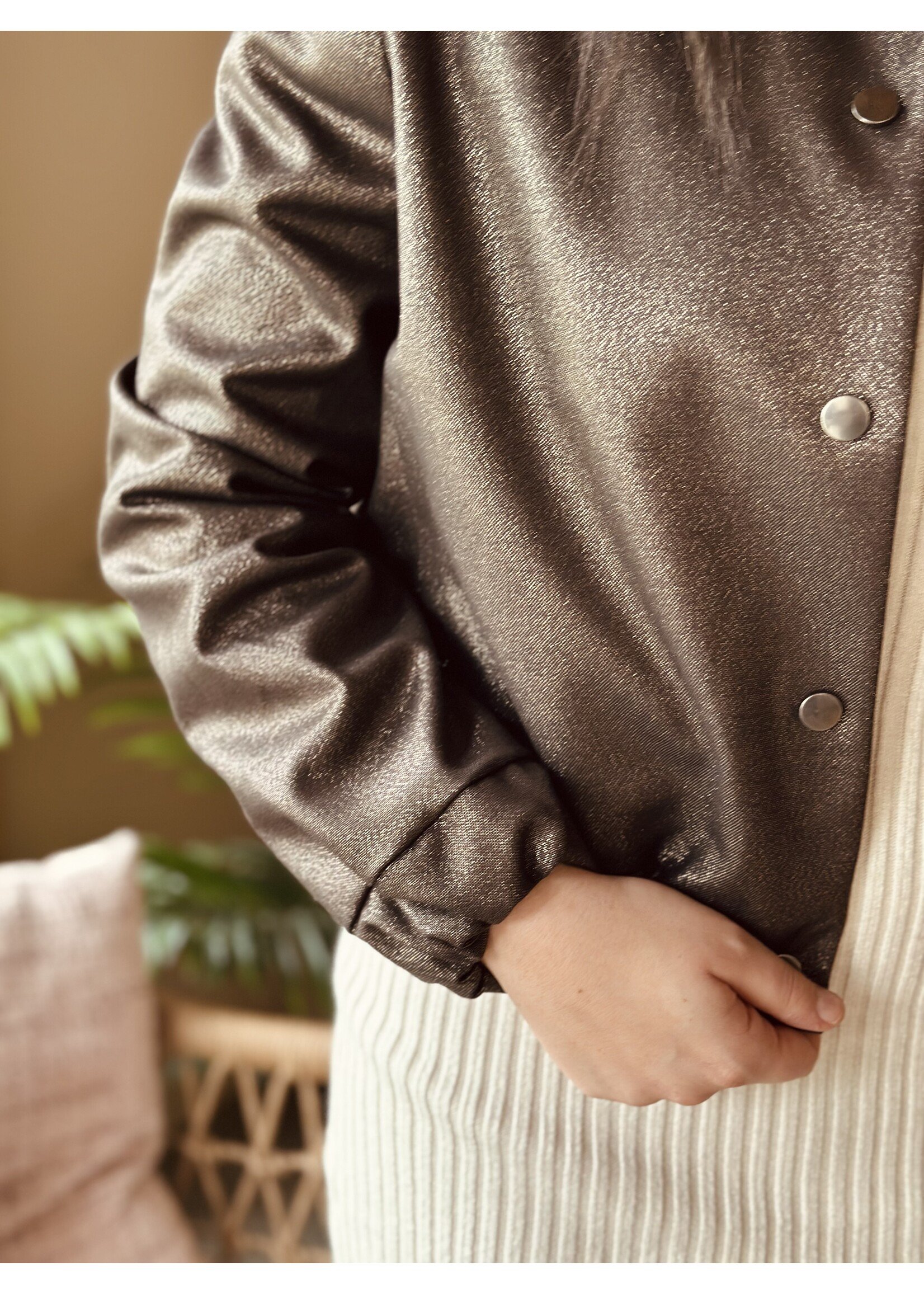 Elvira Elvira Hetty bomber jacket brown glitter