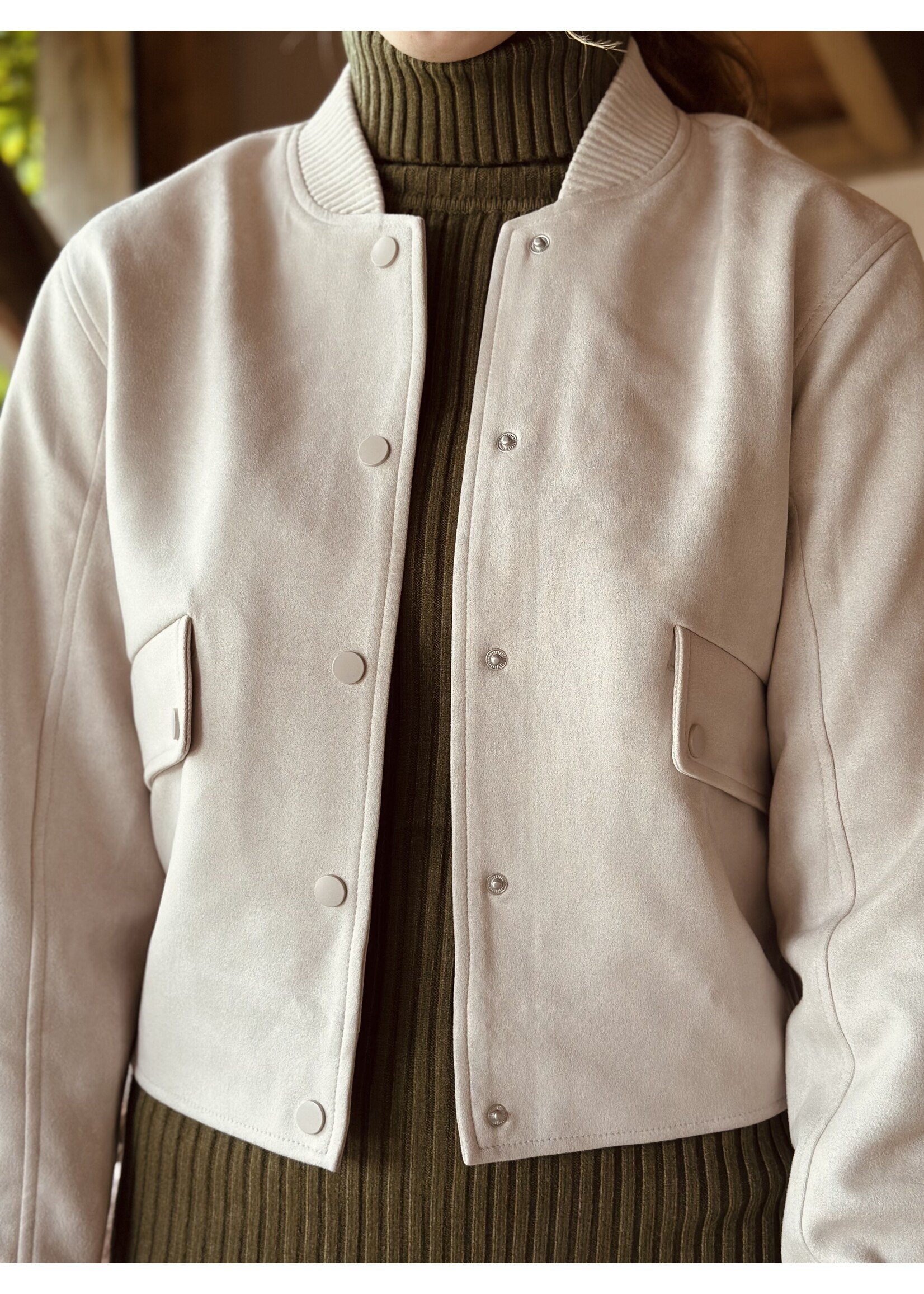 Sisters Point Sisters Point Dyanne bomber jacket suède beige