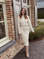 Ylene set sweater + skirt beige One Size