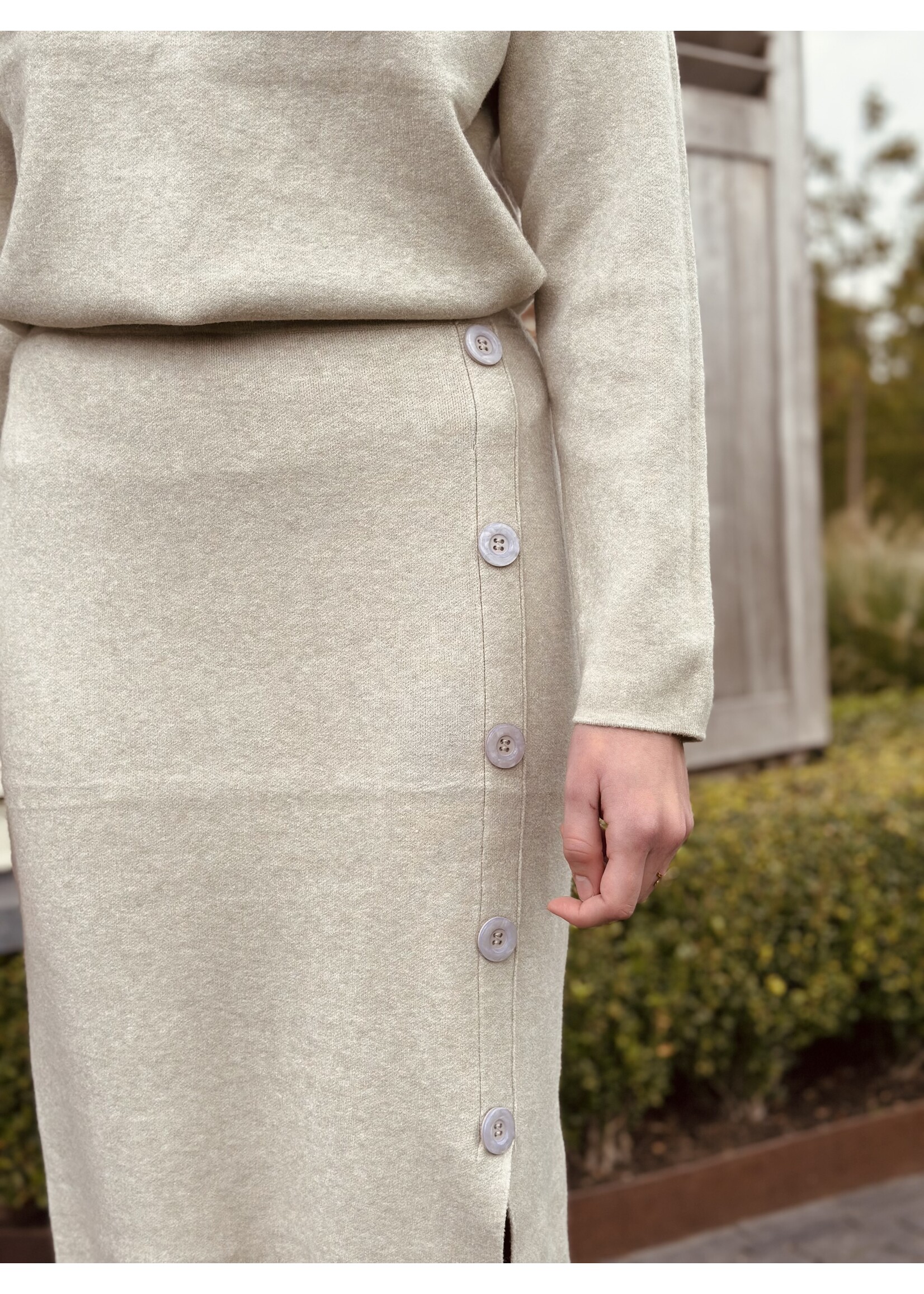Rosita set sweater + skirt taupe One Size
