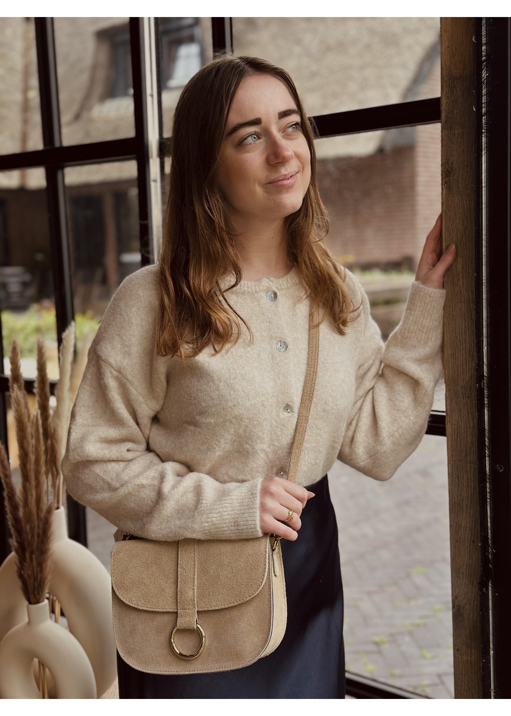 Quinty cardigan beige One Size