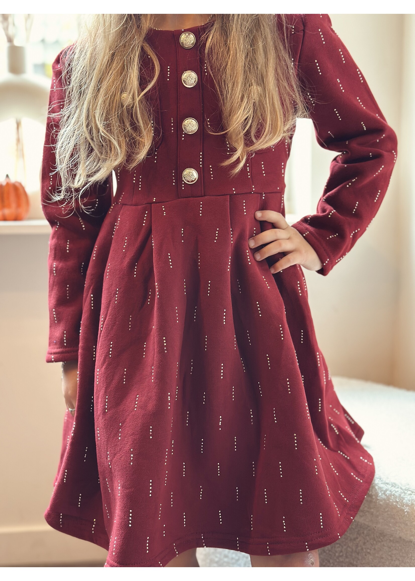 Cyntia dress bordeaux red print