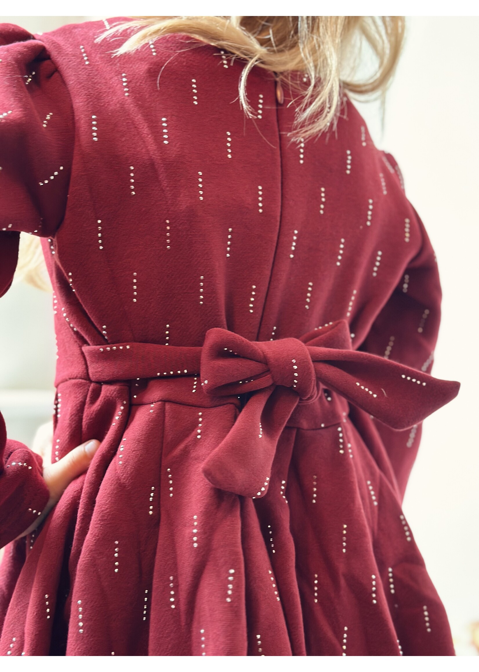 Cyntia dress bordeaux red print