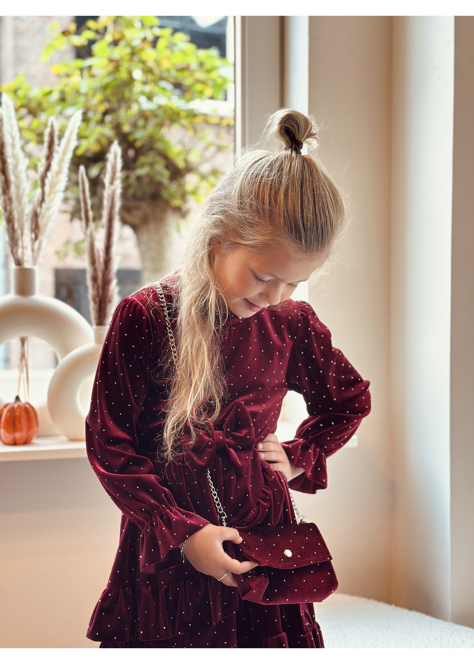 Janna dress glitter bordeaux red