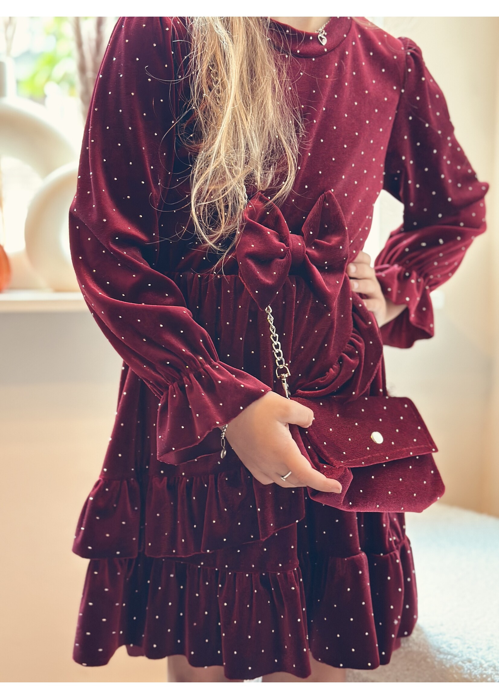 Janna dress glitter bordeaux red