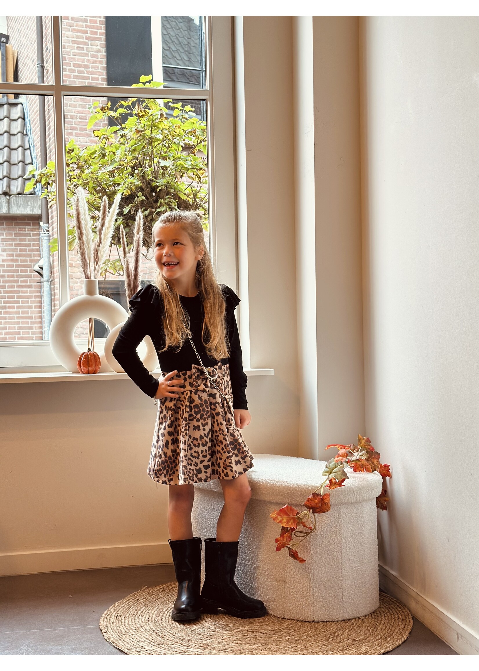 Sandrea dress black/panterprint