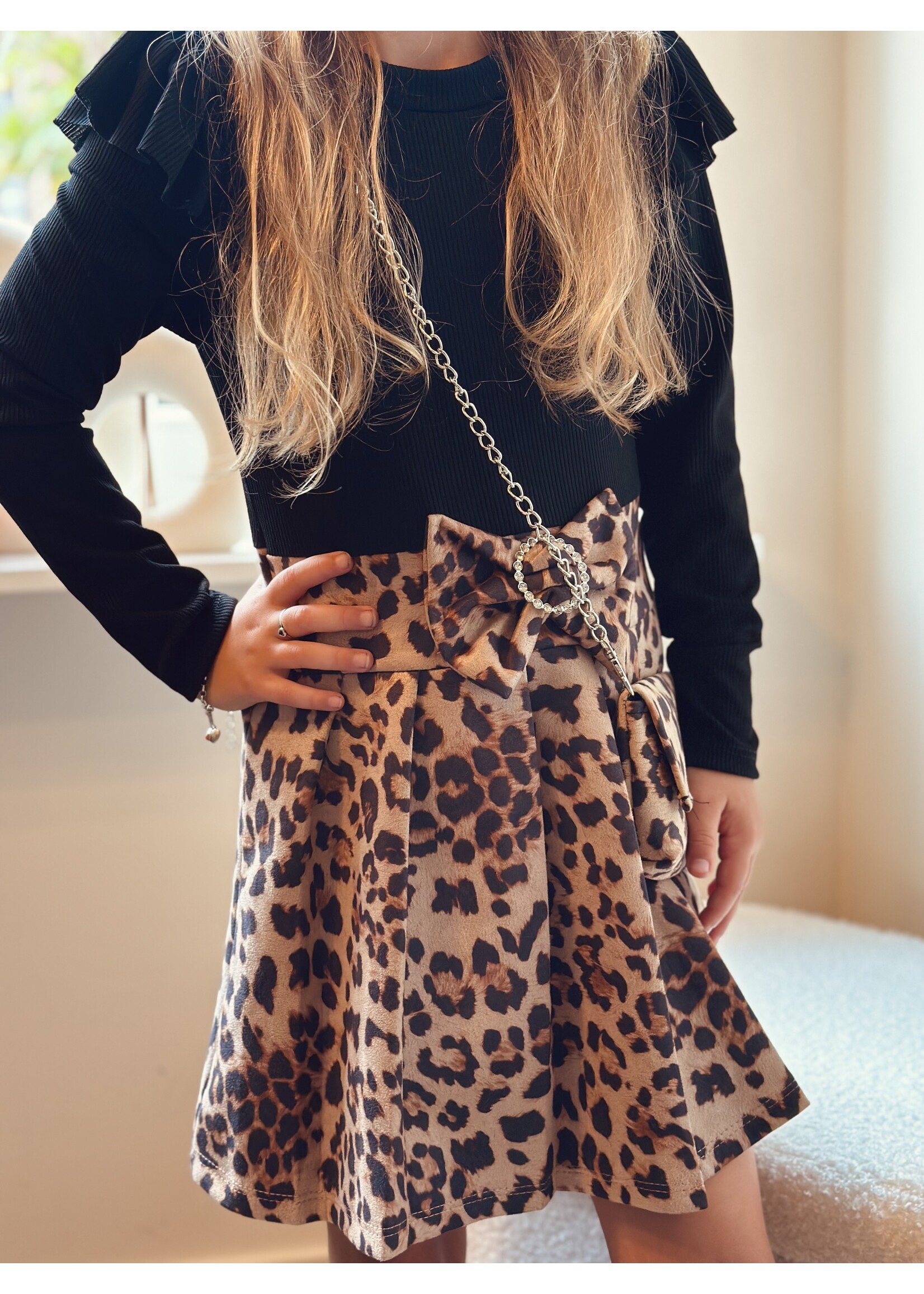 Sandrea dress black/panterprint