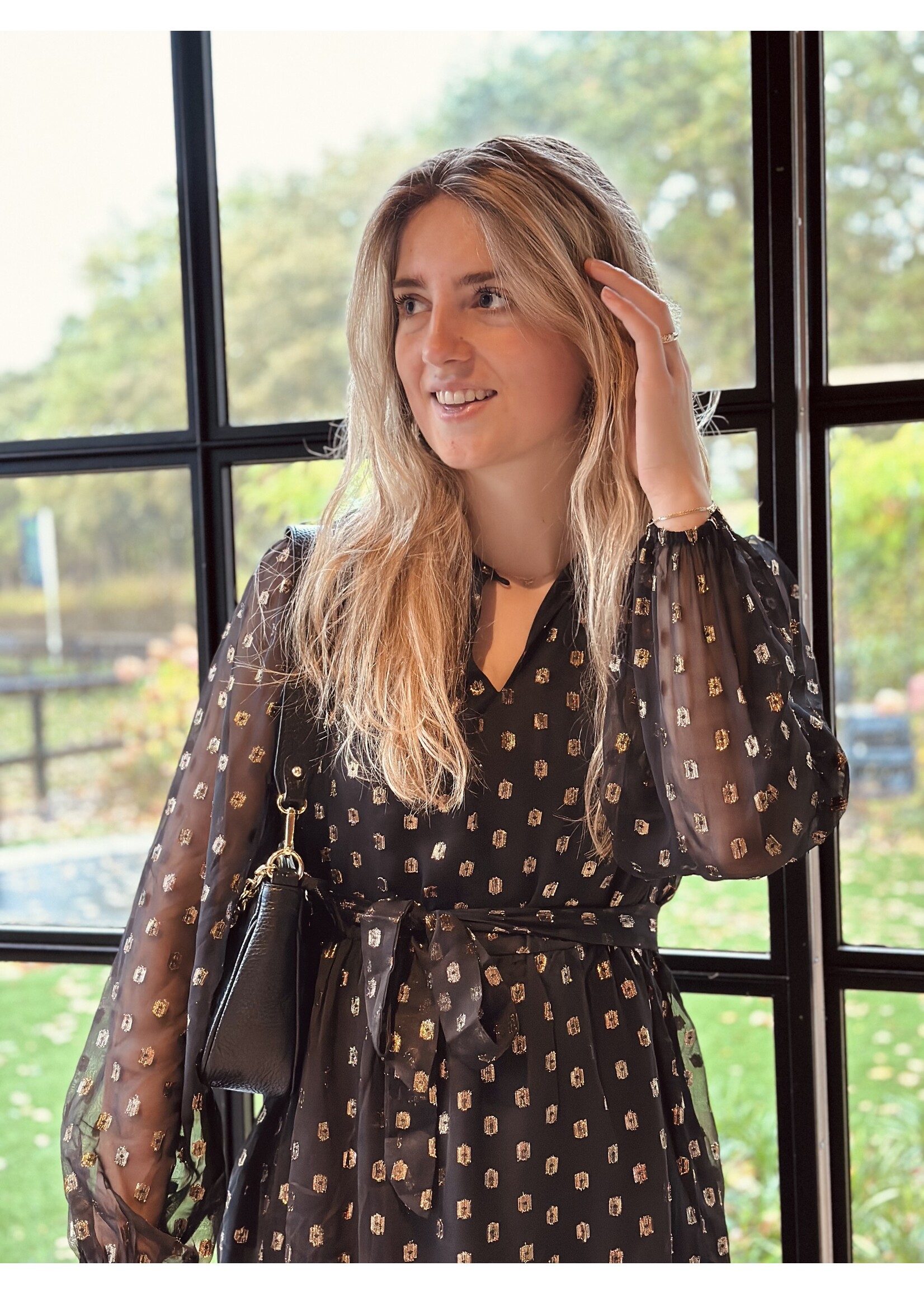 Smashed Lemon Smashed Lemon Jacomien dress black gold