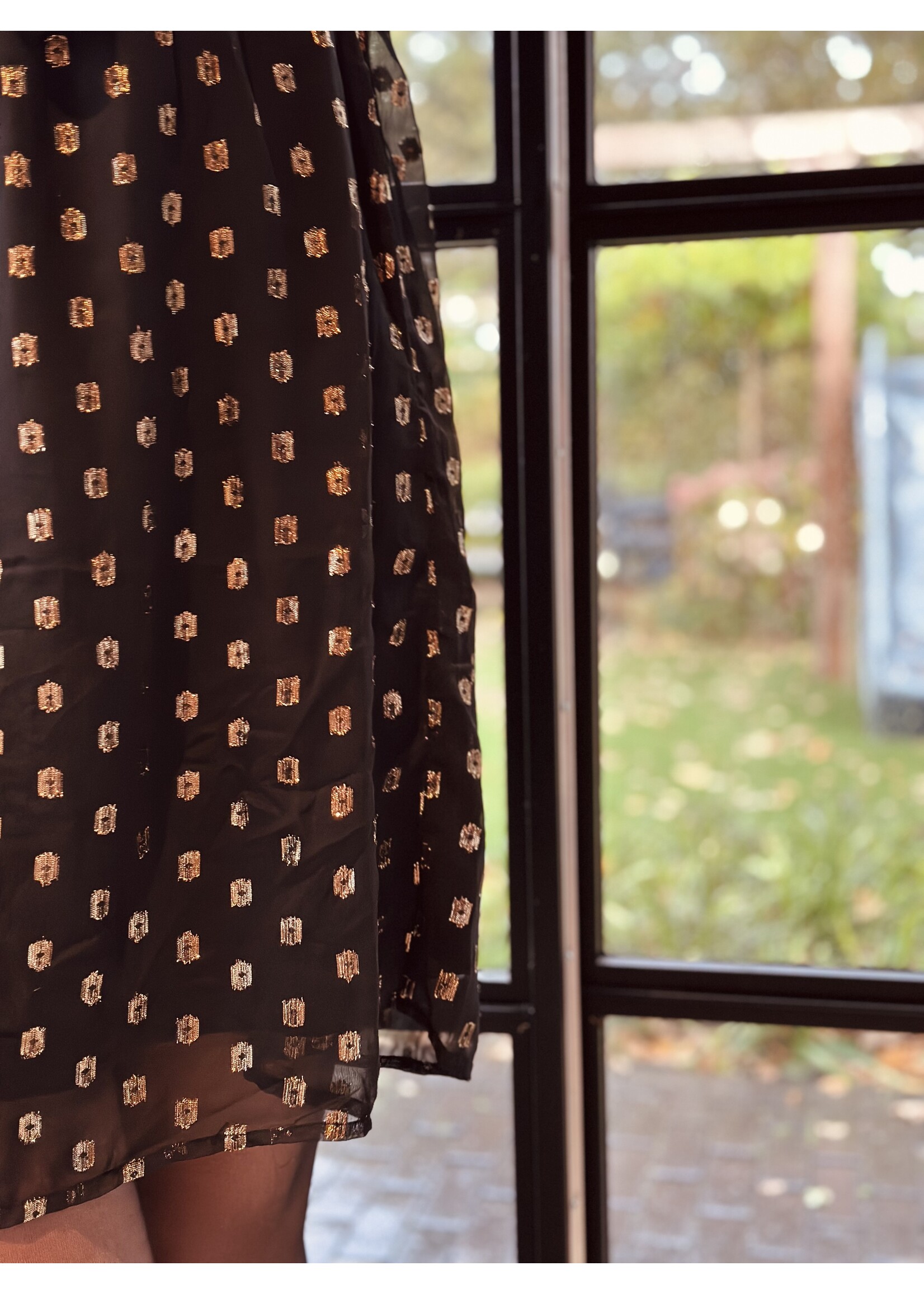 Smashed Lemon Smashed Lemon Jacomien dress black gold