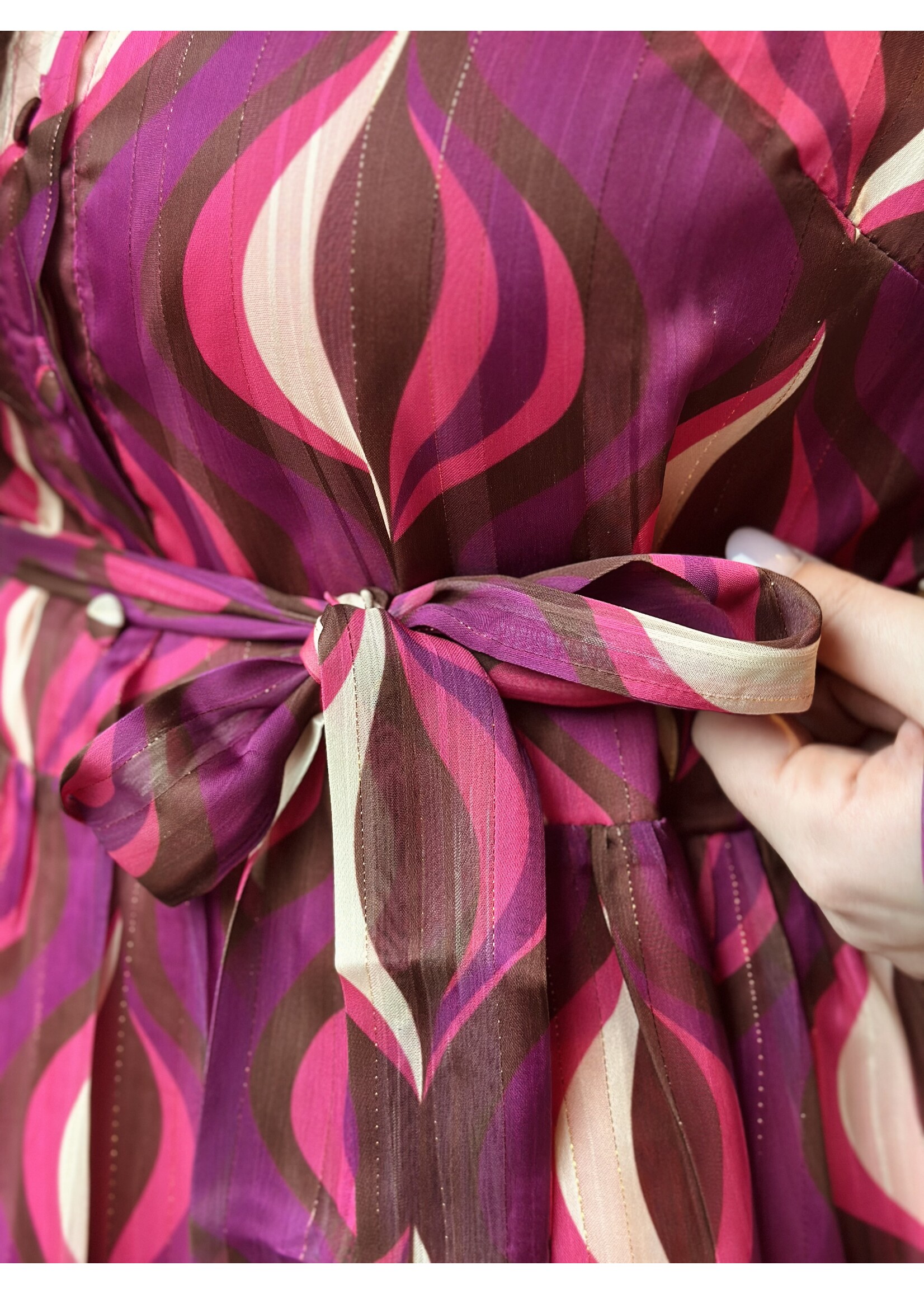 Smashed Lemon Smashed Lemon Marleen long dress pink print