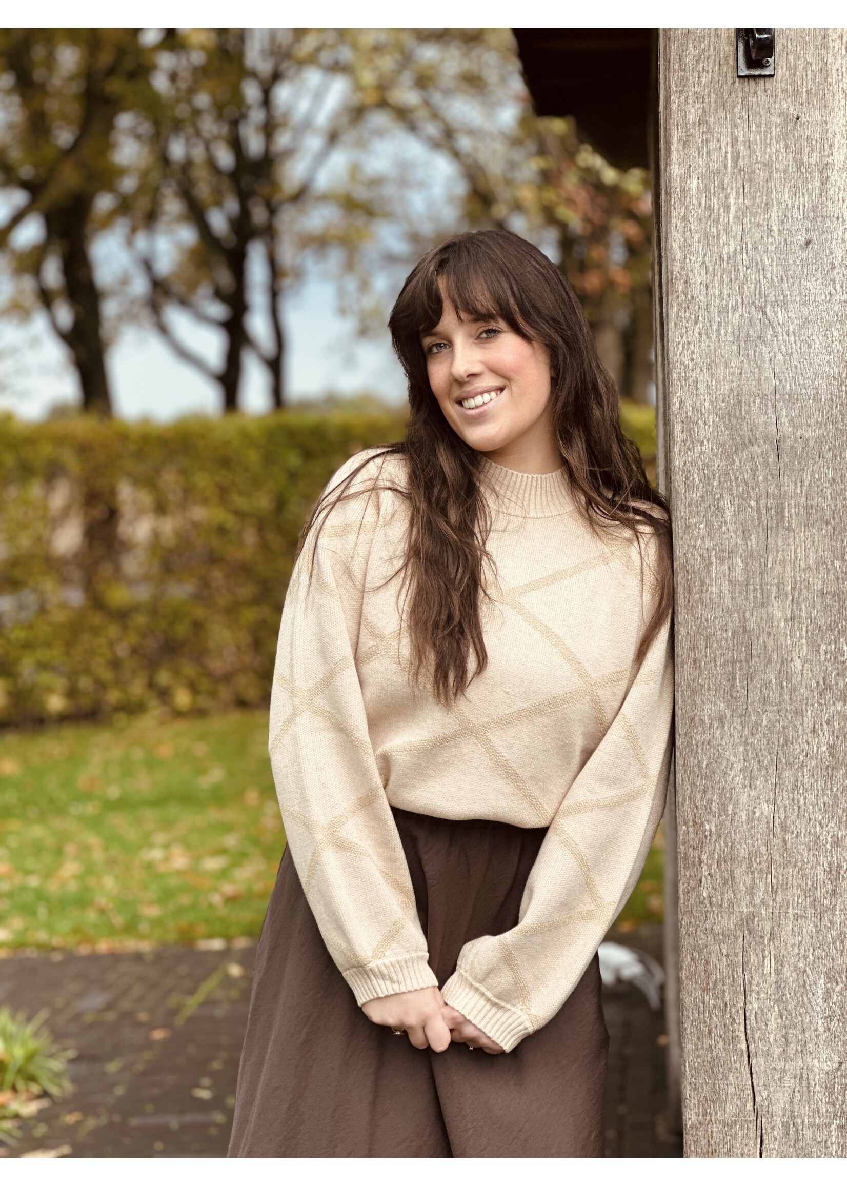 Smashed Lemon Smashed Lemon Laurien knitted top sand/gold