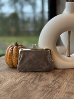 Ella portemonnee suède taupe