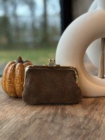 Ella portemonnee suède camel