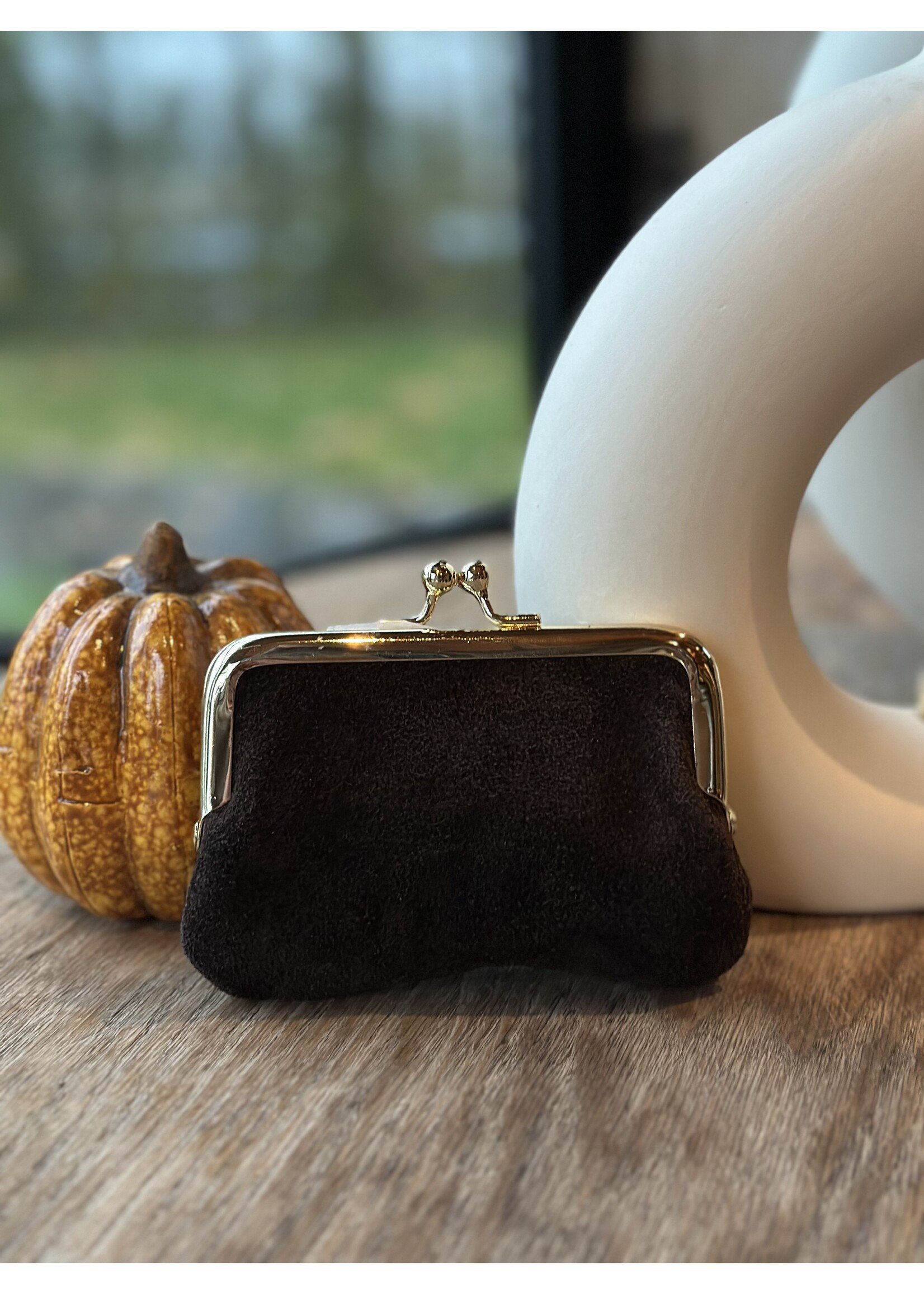 Ella portemonnee suède brown