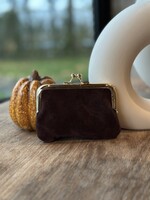 Ella portemonnee suède bordeaux red